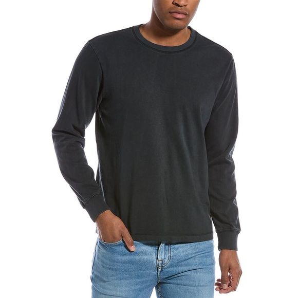 Onia Mens  Garment Dye Jersey Shirt, Black - Picture 1 of 3